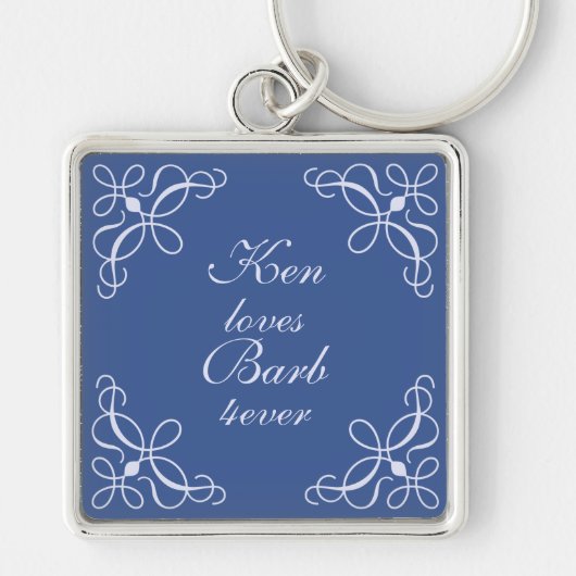 Zwemelen in blauw Sleutelhanger (Voorkant)