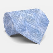 Zwemelen in Curls Pattern Blue Stropdas (Opgerold)