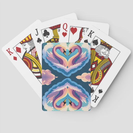 Zwemelen in liefde pokerkaarten (Achterkant)