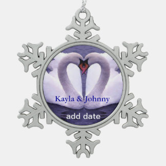 Zwemelen in LOVE Pewter Snowflake Ornament