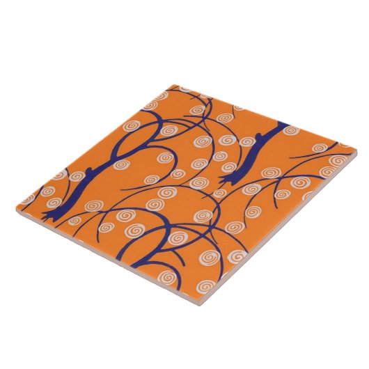 Zwemelen met behangpapier voor Trees Retro Tegeltje (Zijkant)