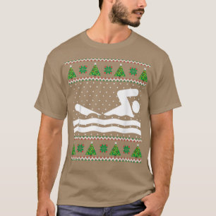 Zwemelen met een lelijke kerstkeuken t-shirt
