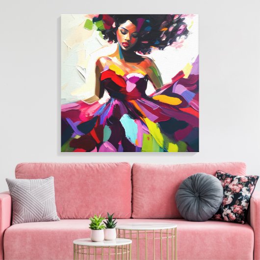 Zwemelen van Abstract kunstschilderwerk Canvas Afdruk (Insitu (Woonkamer))