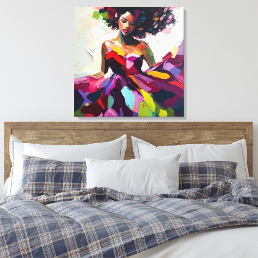 Zwemelen van Abstract kunstschilderwerk Canvas Afdruk (Insitu (Slaapkamer))