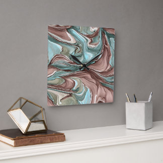 Zwemelen van de Groene Blauwe Mauve White Gold Wal Vierkante Klok