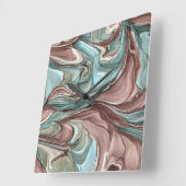 Zwemelen van de Groene Blauwe Mauve White Gold Wal Vierkante Klok (Hoek)