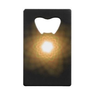 Zwemelen van Geel Licht op Zwart Abstract Kredietkaart Flessenopener