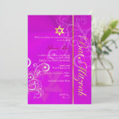 Zwemelen van het merk Mitzvah/hete roze/goud Kaart (Staand voorkant)