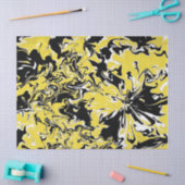 Zwemelen van zwart, wit en geel tissuepapier (Craft)