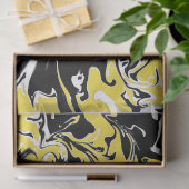 Zwemelen van zwart, wit en geel tissuepapier (Geschenk)