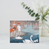 Zwemelen Vintage Lake Scene Briefkaart (Staand voorkant)