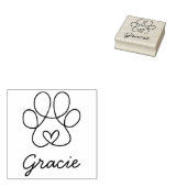Zwemelijk hart in Pet Paw-afdrukken met handtekeni Rubberstempel (Gestempeld)
