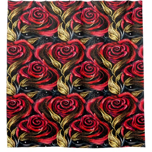 Zwemelrozen Douchegordijn (Voorkant)