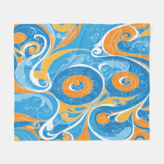 Zwemelvormig ontwerp fleece deken (Voorkant (Horizontaal))