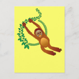 Zwemend Orangutan Briefkaart