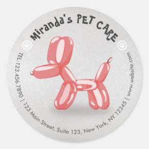 Zwemende badballon voor gezelschapsdieren ronde sticker