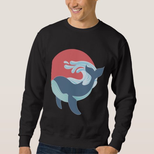 Zwemende blauwe walvis T-Shirt (Voorkant)