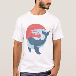 Zwemende blauwe walvis wit T-Shirt