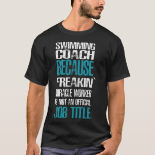 Zwemende Coach idioot-kampioen T-shirt