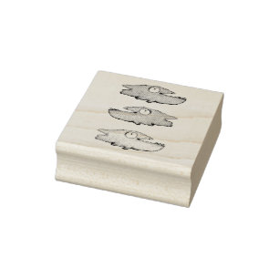 Zwemende gelukkige vis 	rubberstempel