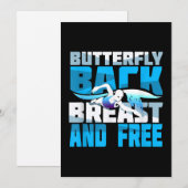 Zwemende gift voor zwemmers feestdagenkaart (Voorkant / Achterkant)