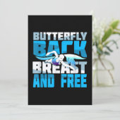 Zwemende gift voor zwemmers feestdagenkaart (Staand voorkant)