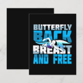 Zwemende gift voor zwemmers kaart (Voorkant / Achterkant)