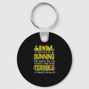 Zwemende gift voor zwemmers sleutelhanger