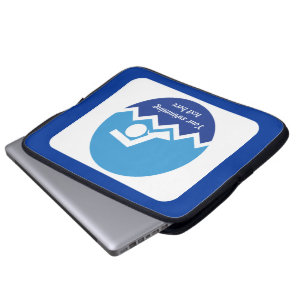 Zwemende giften, zwemmer op een blauwe cirkeldouan laptop sleeve