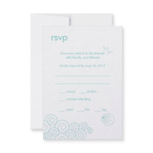 Zwemende golven RSVP-kaart - Robin's Egg Blue