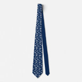 Zwemende haaien Navy Blue en White Stropdas (Voorkant)