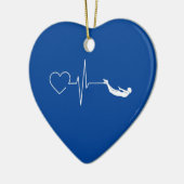 Zwemende hartslag keramisch ornament (Links)