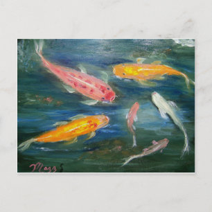 Zwemende Koi Fish Art Briefkaart