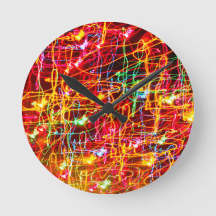 Zwemende Neon Licht Ronde Wandklokken Klok