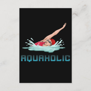 Zwemende Pet Goggles Swim Love Funny Swimmer Girl Informatiekaartje