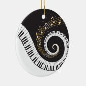 Zwemende Piano Keys Keramisch Ornament (Rechts)