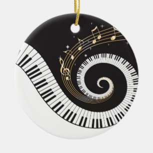 Zwemende Piano Keys Keramisch Ornament