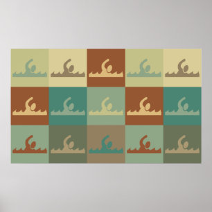 Zwemende Pop Poster