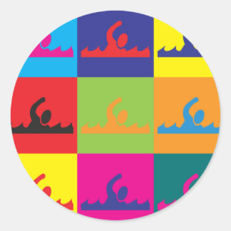 Zwemende Pop Ronde Sticker