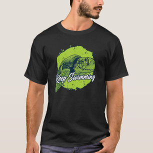 Zwemende rode rode dij schildpad t-shirt