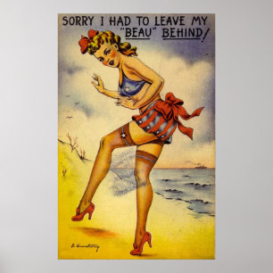 Zwemende schoonheid Poster uit de jaren 1940