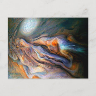 Zwemende wolken Jupiter Noordelijke temperatuurgor Briefkaart
