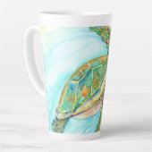 Zwemende Zeeen schildpad Latte Mok (Linkerhoek)