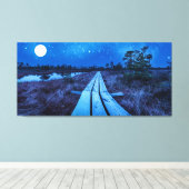 Zwemernacht Canvas Afdruk (Insitu (Houten vloer))