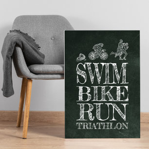 Zwemfiets Run Triathlon Chalk Poster