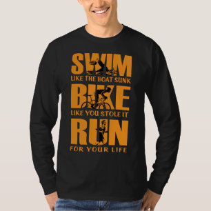 Zwemfiets Run Triathlon Mannen pak Triathlon pakke T-shirt