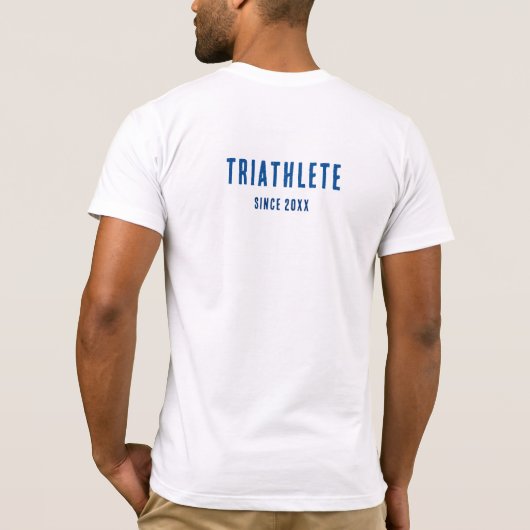 Zwemfiets run | Triatleet sinds 20XX T-shirt (Achterkant)