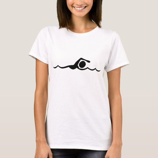 Zwemfiguur - zwart t-shirt (Voorkant)