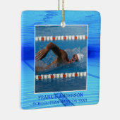 Zwemfoto zwemmen Aangepast Keramisch Ornament (Rechts)