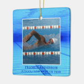 Zwemfoto zwemmen Aangepast Keramisch Ornament (Links)